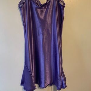 purple satin dress